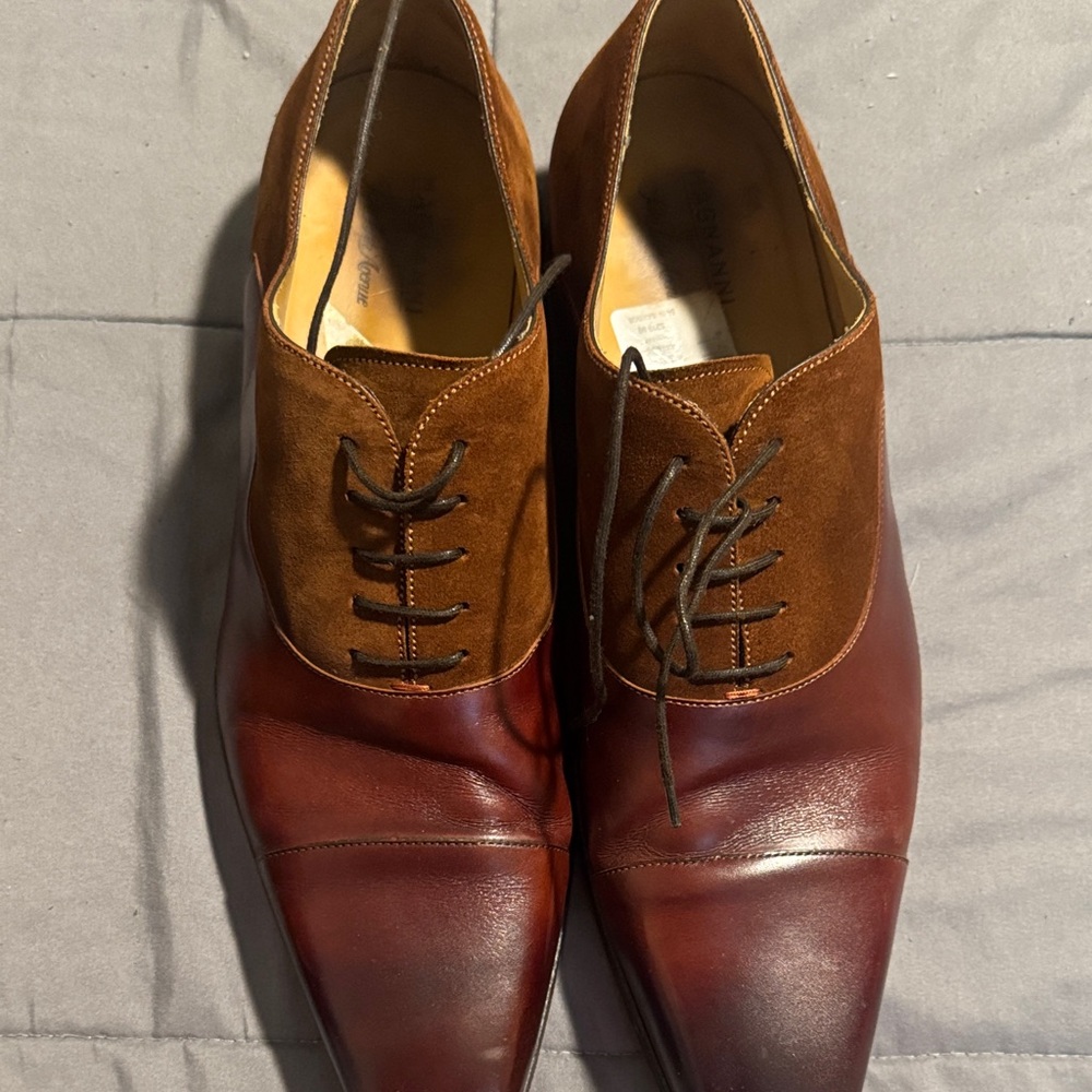 Magnanni Two-Tone Brown Leather Oxfords